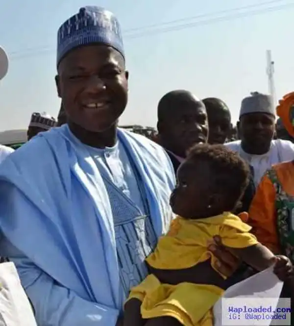 Photo: See How This Baby Was Looking At Speaker Yakubu Dogara At IDP Camp